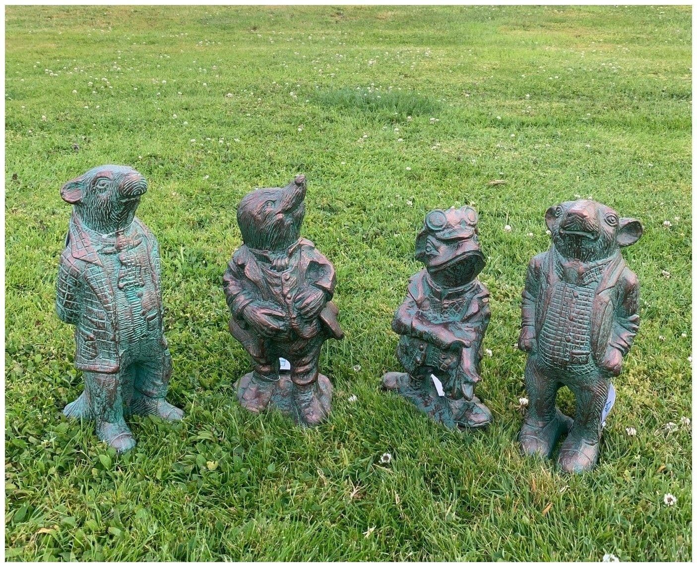 Wind Willows Riverbank Set Garden Home Statue Ornament Cast Aluminium