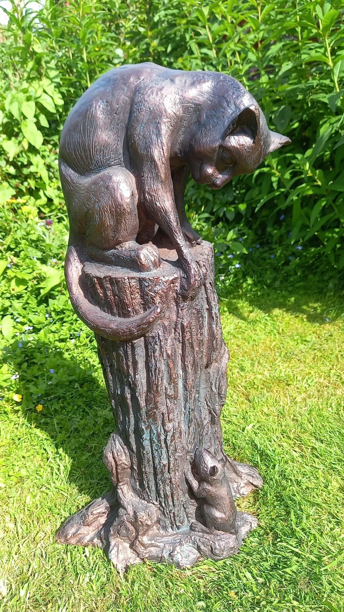 Cat Mouse Garden Sculpture Resin Ornament