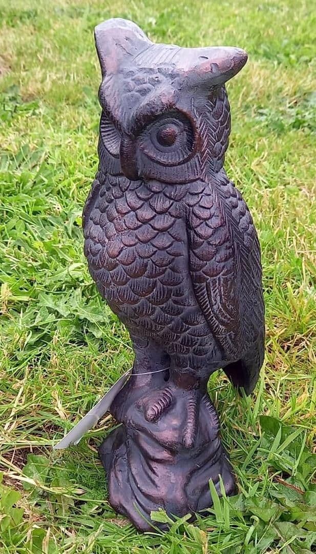 Cast Aluminium Long Eared Owl hand finished Antique Verde Finish