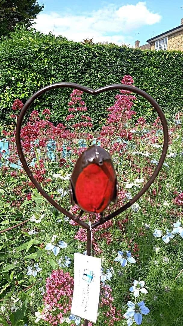 Robin Heart Garden Plant Stake