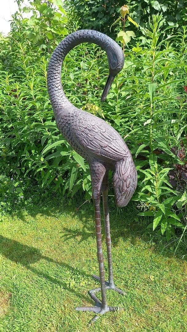 Love Crane Garden Ornament Aluminium Finish 1m tall