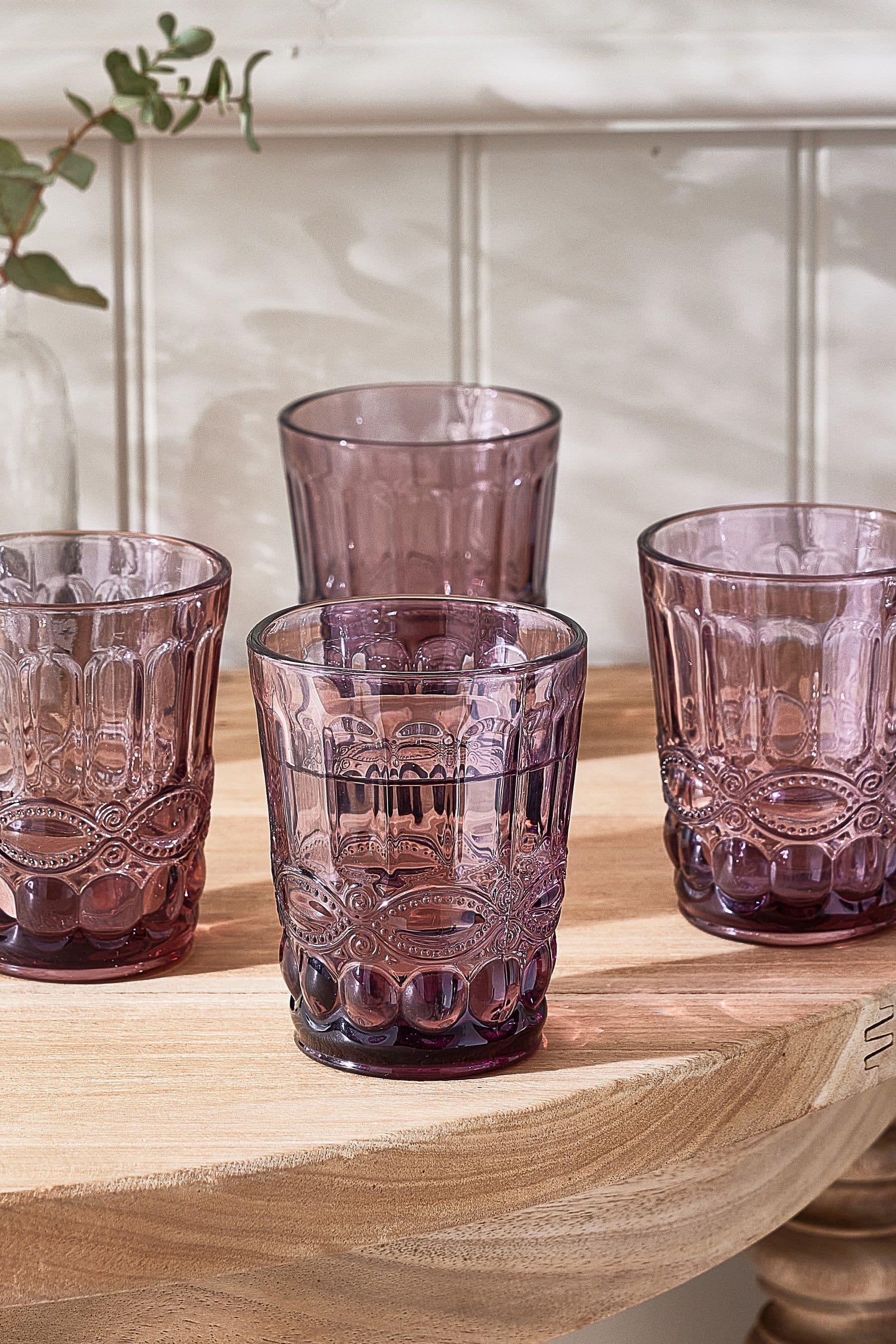 Set 4 Vintage Luxury Quartz Drinking Glass Whiskey Glass Tumblers