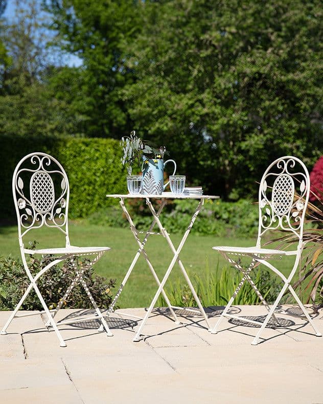 Vintage 3 Piece Alfresco Outdoor Garden Furniture Dining Table Chair Folding Bistro Set