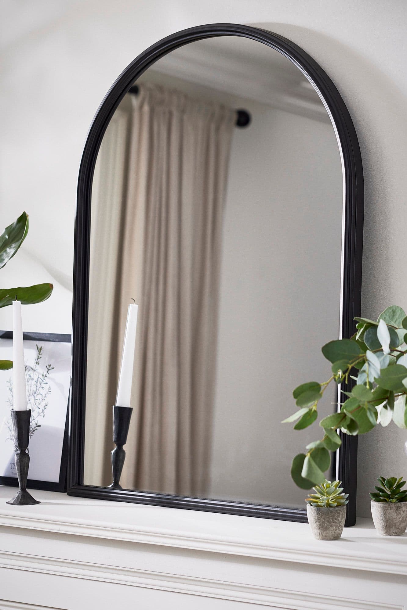 Luxury Classic Large Arched Mirror Decorative Wall Mirror Indoor Framed Mirror H80cm x W60cm