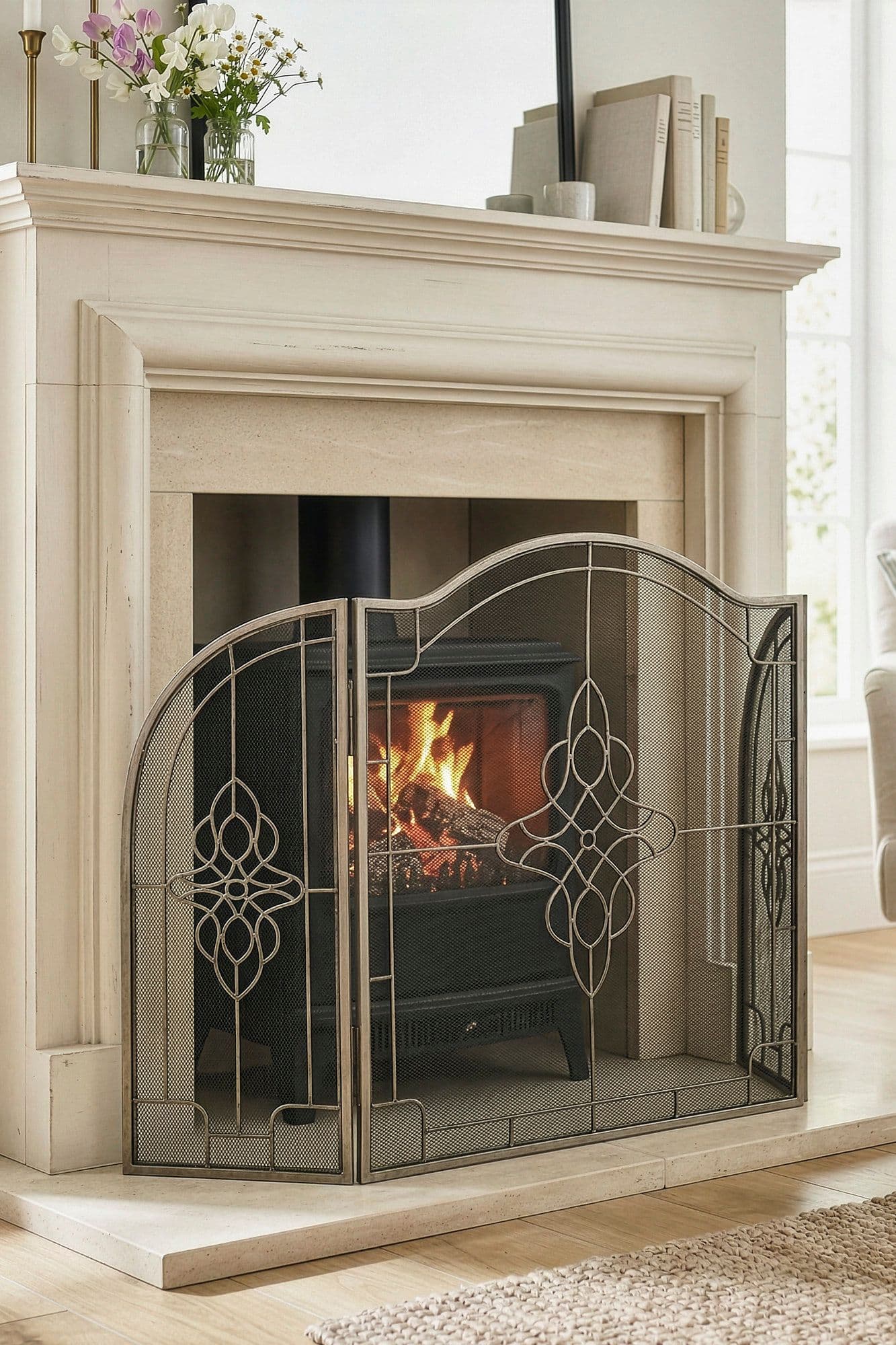 Contemporary Country Fireplace Fire Guard Fire Screen