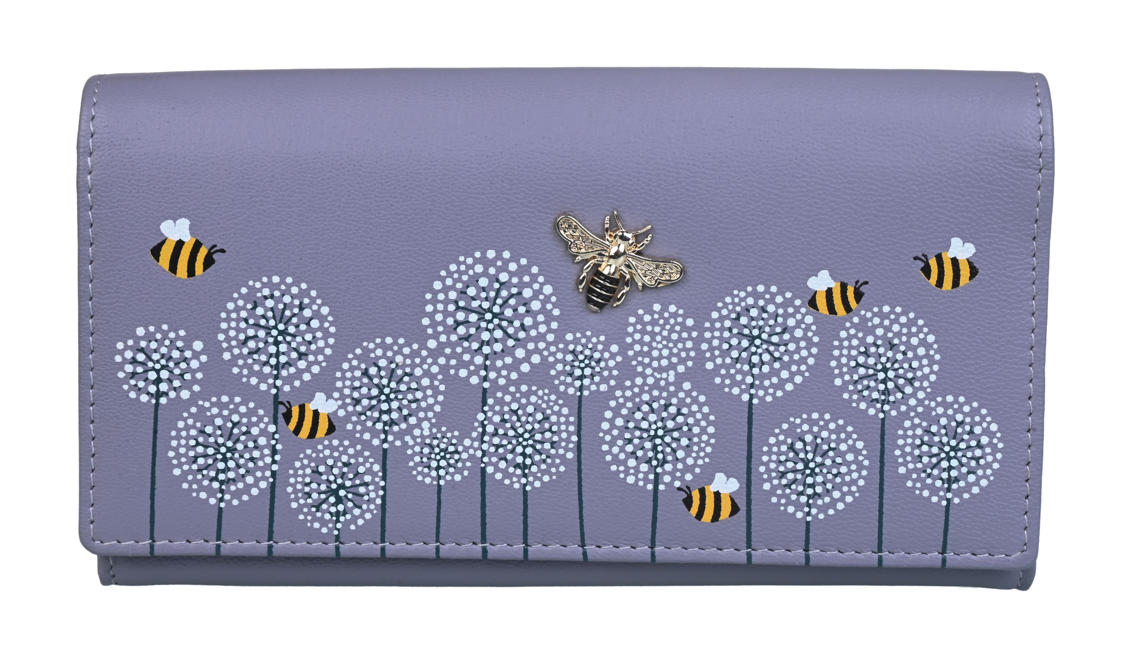 Moonflower Bee Flowers RFID Purse