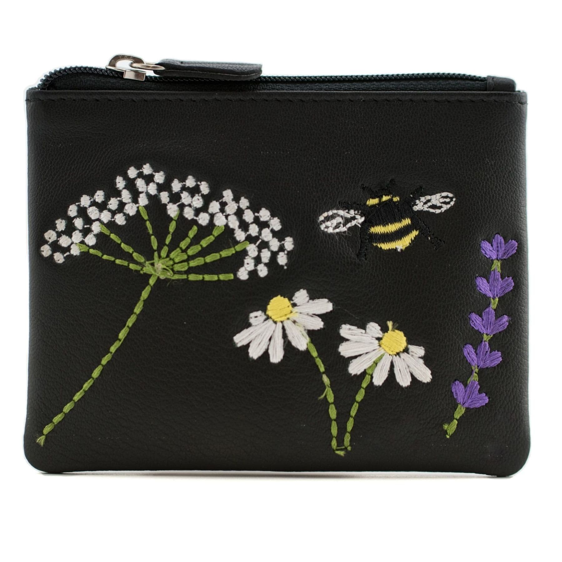 Embroidered Blossom Bee & Daisy RFID Coin Purse