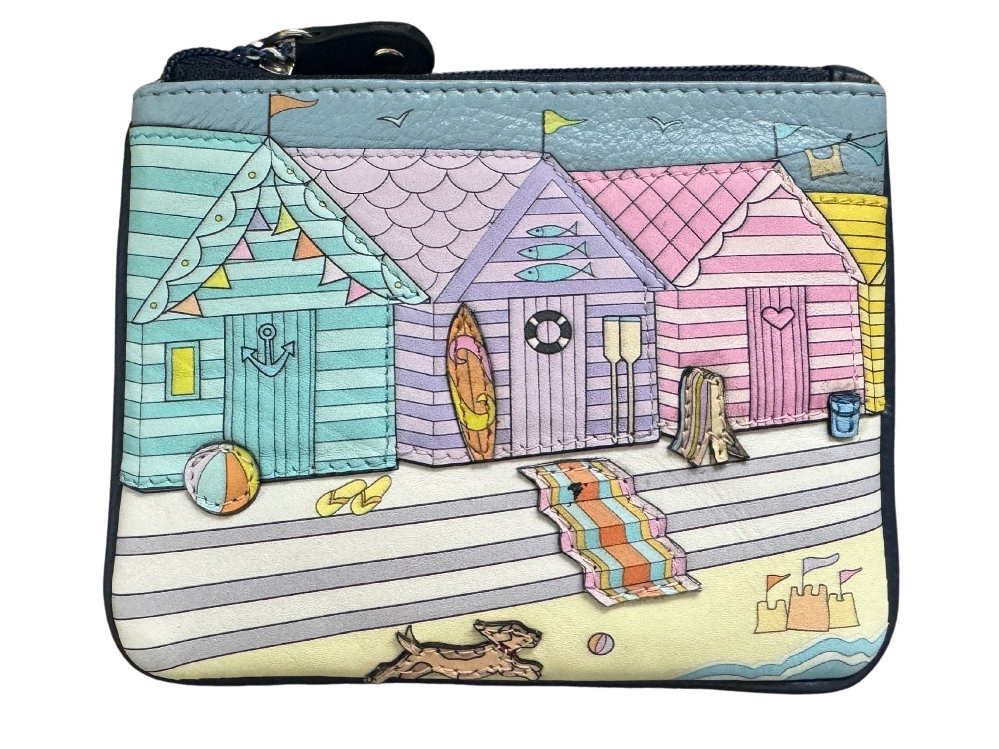 Beach Huts RFID Coin & Card Purse