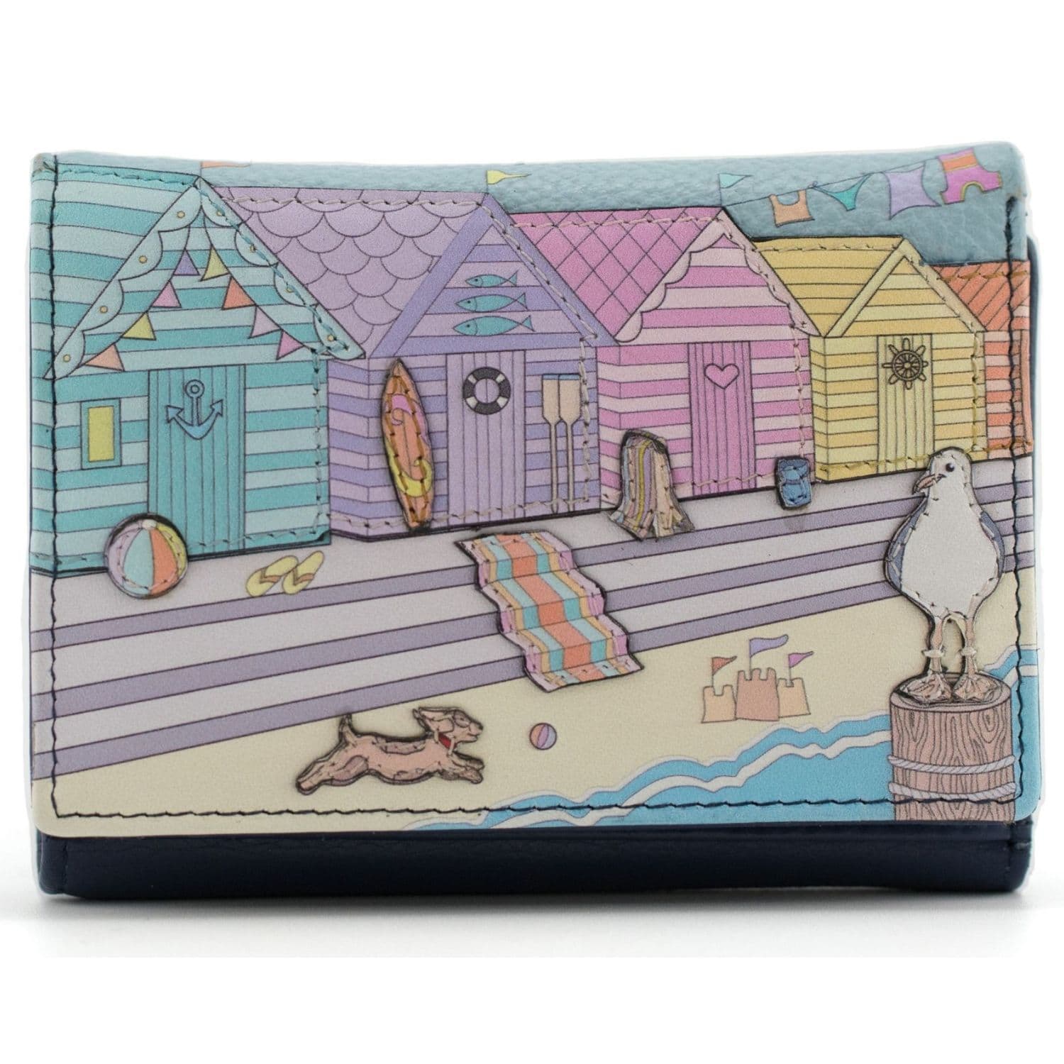 Woolacombe Beach & Dog RFID Trifold Purse Dark
