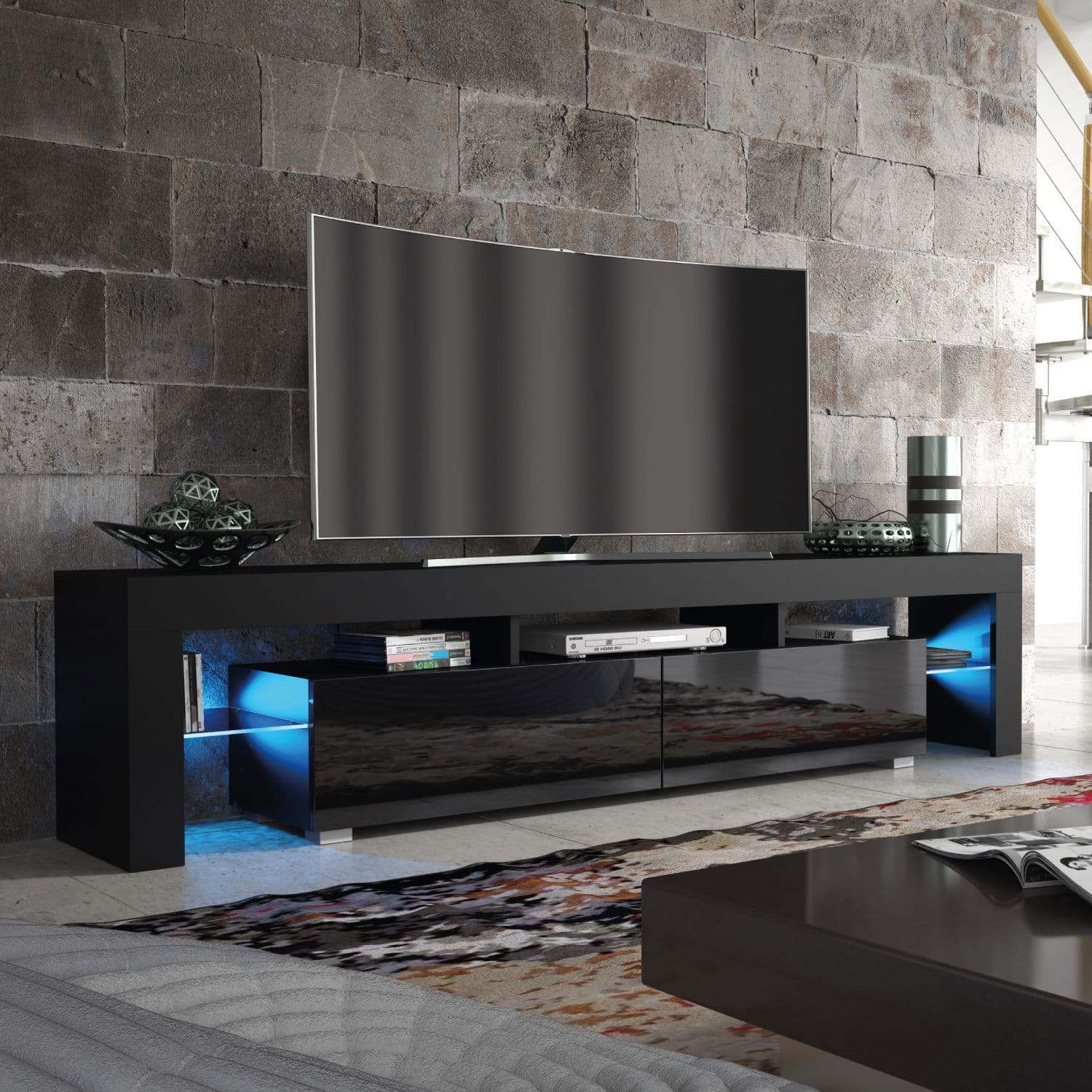 TV Unit 200cm Sideboard Cabinet Cupboard TV Stand