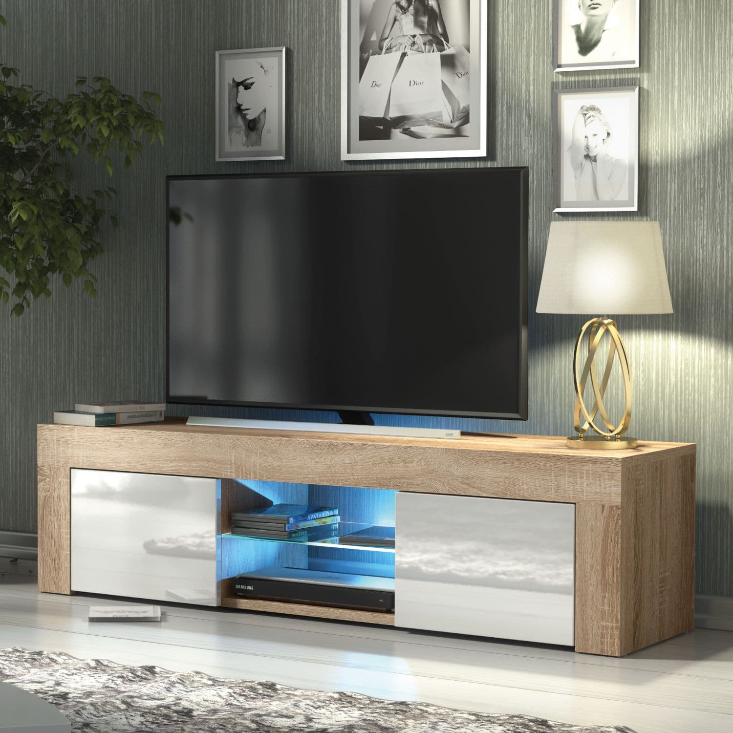 TV Unit 130cm Sideboard Cabinet Cupboard TV Stand