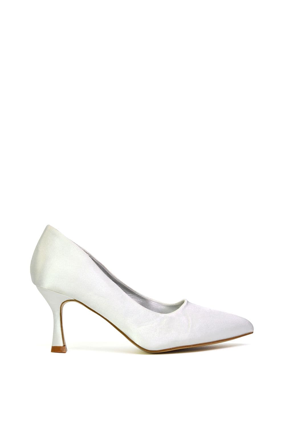 XY London Women's 'Romi' Pointed Toe Court Shoes Mid Stiletto Heels in White | Size: 7