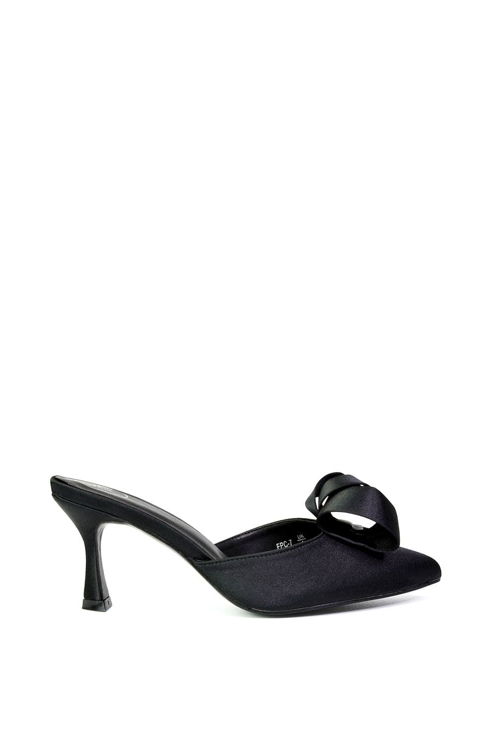 XY London Women's 'Keri' Pointed Mid Stiletto Heel Court Shoe Mules in Black | Size: 4