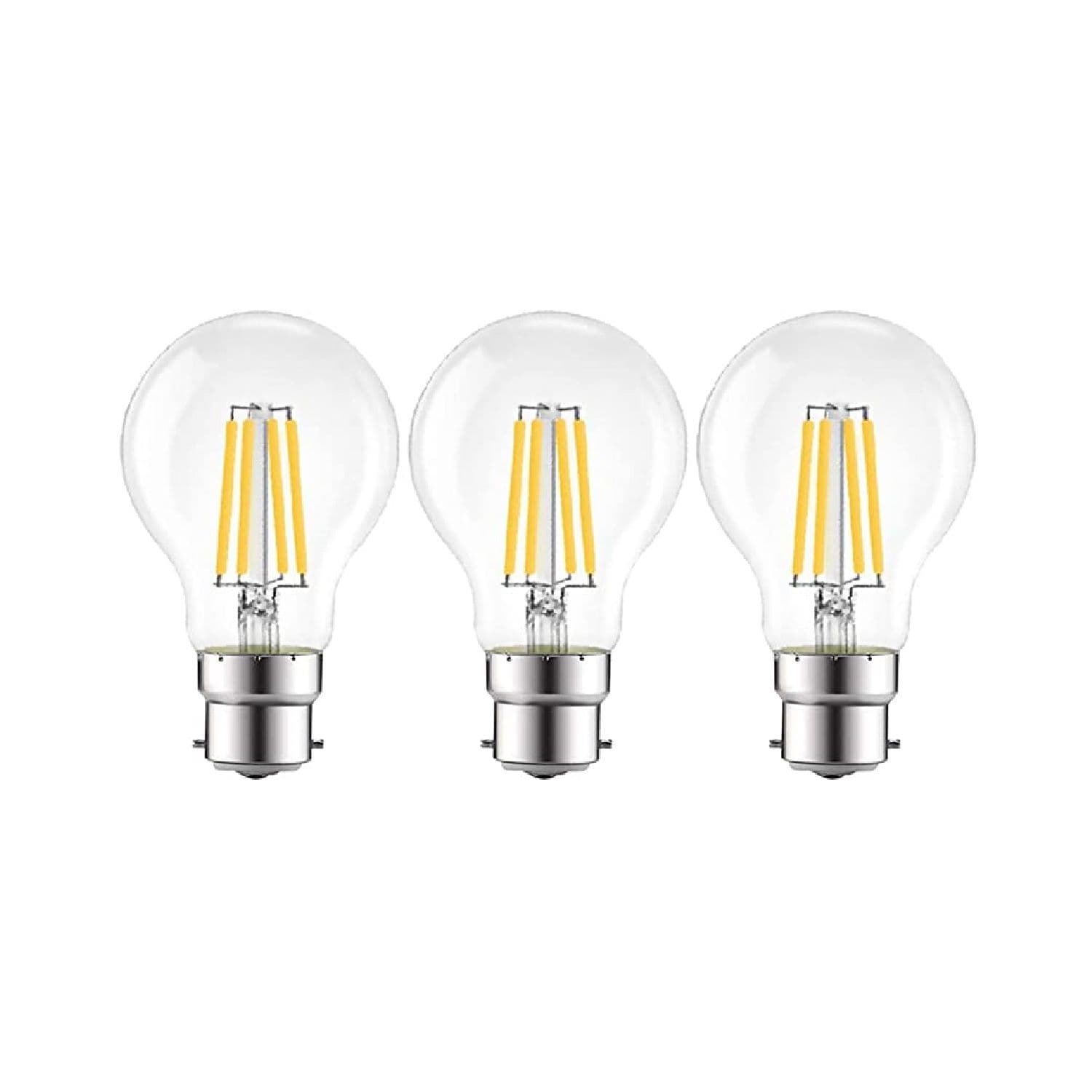 8W LED Filament Light Bulb B22 2700K pack 3