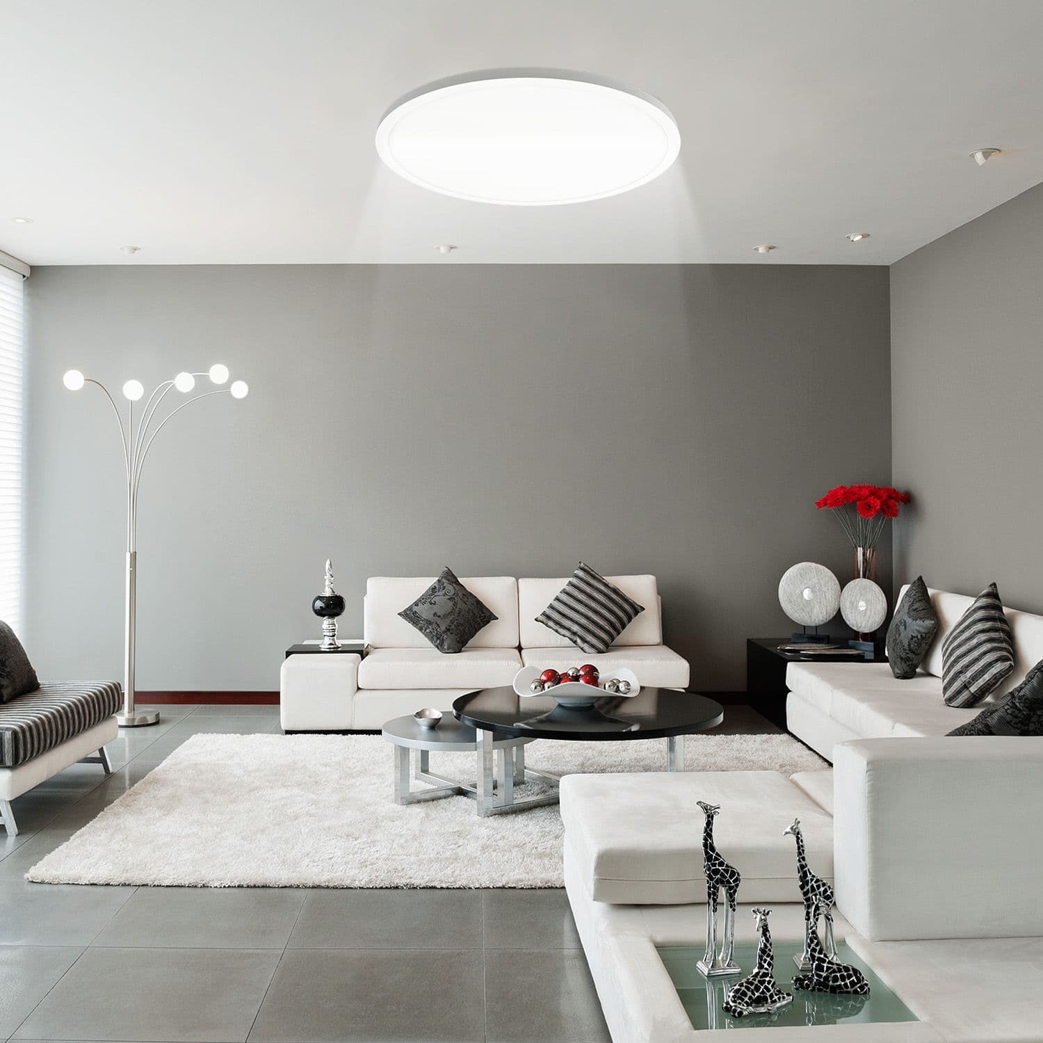24W Super Slim Dimmable LED Ceiling Light 3 Light Source Remote Control