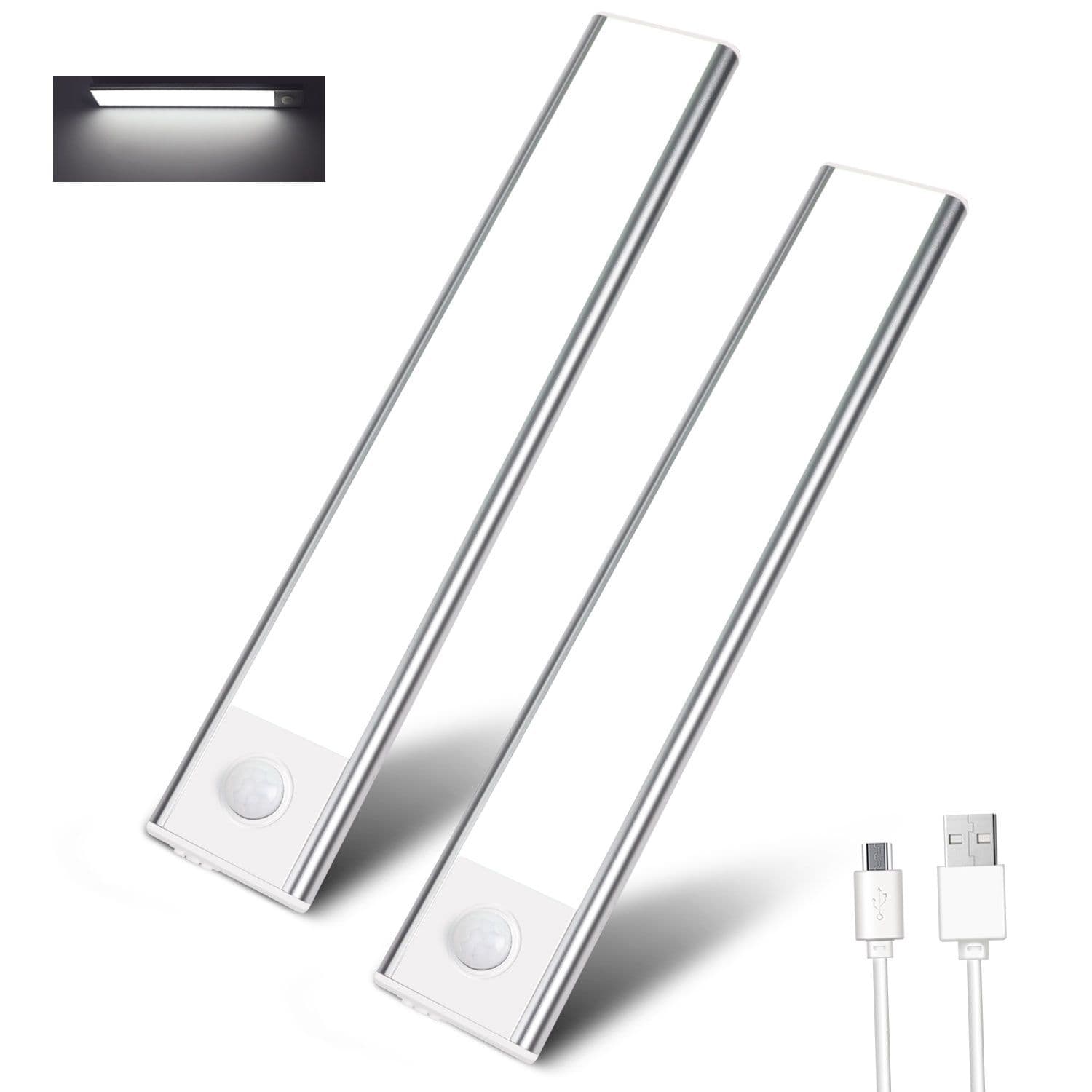 Under Cabinet Lights Motion Sensor USB Rechargeable 6500K Cool LED