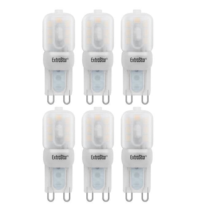 2.5W Mini G9 Bulb LED Chandelier Light Cooker Hood Bulbs Warm 3000K 6 pcs