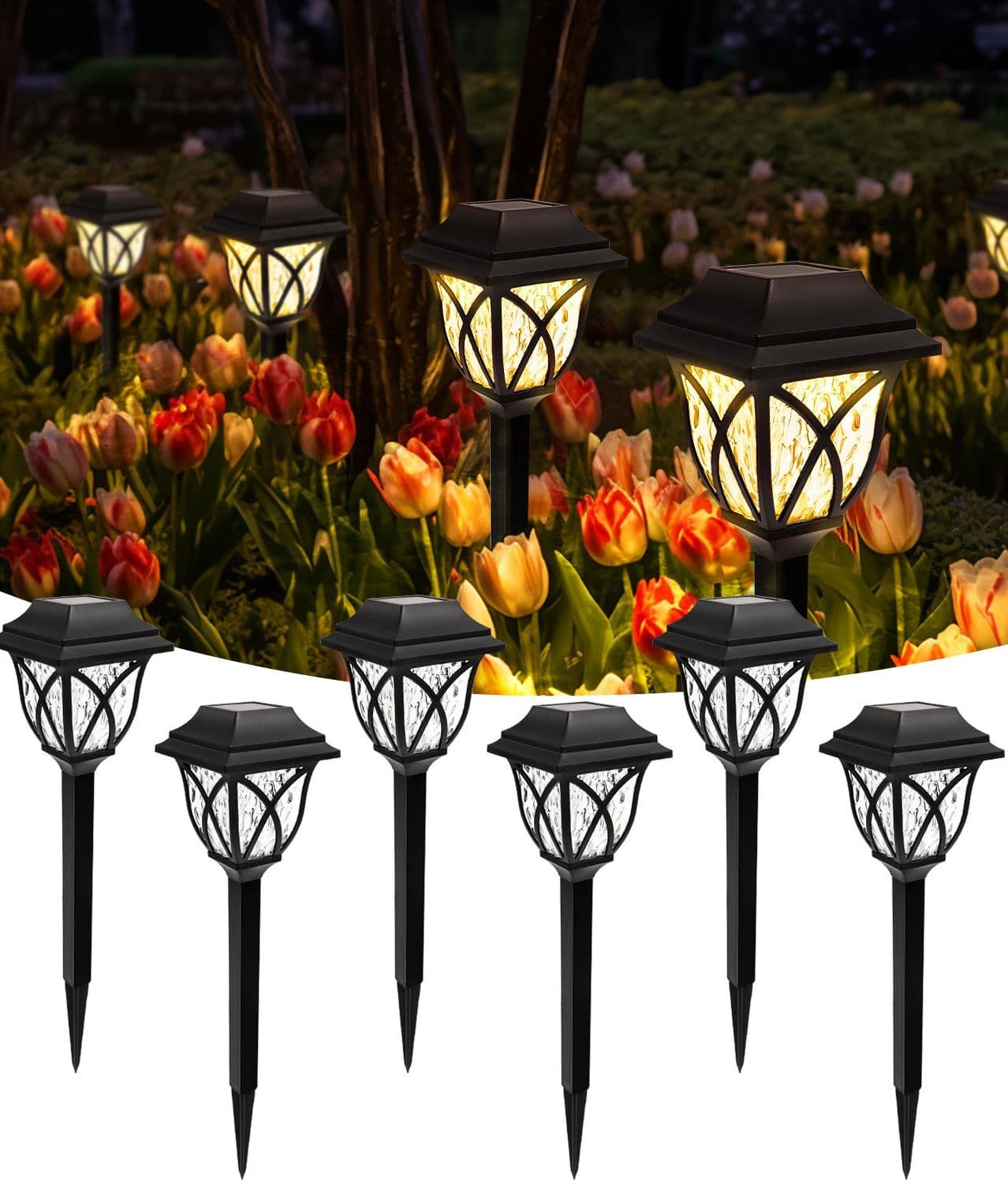 Solar Lantern Garden Pathway Light Warm 3000K IP44 Waterproof