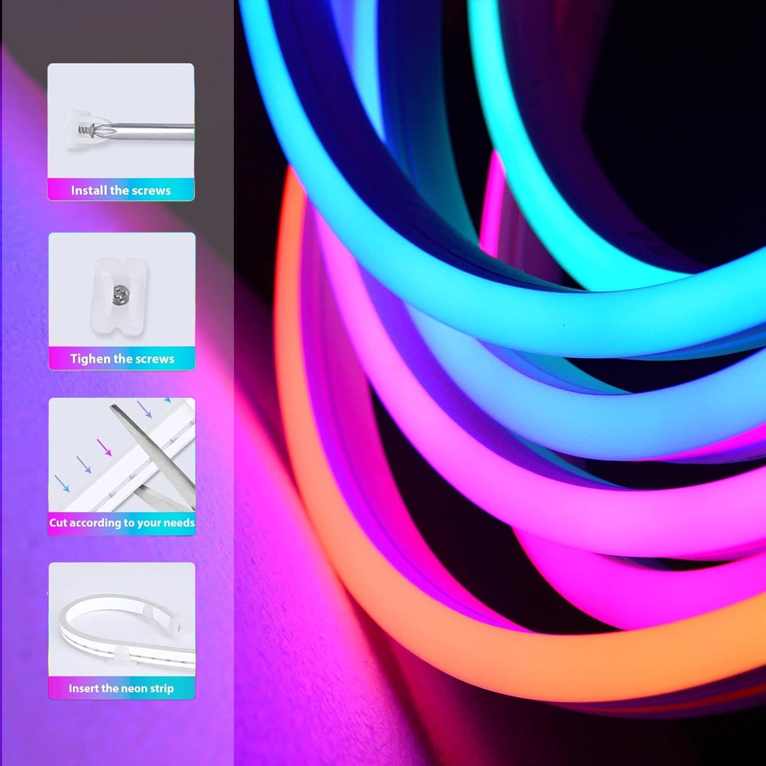 LED Neon Strip Light RGB Remote Control