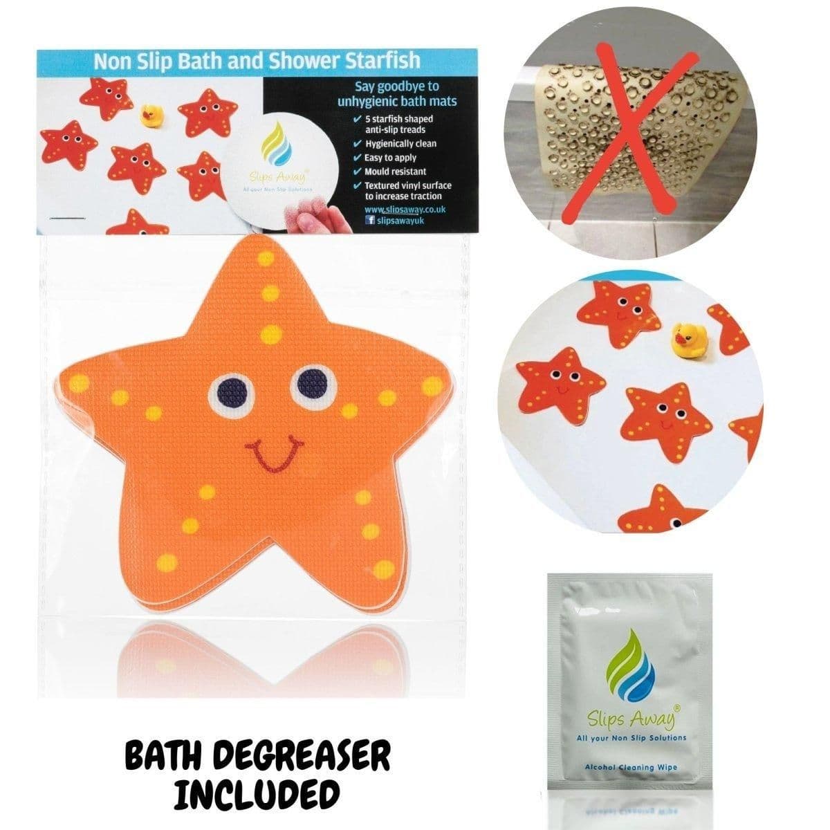 Non Slip & Bath Stickers Smiley Starfish x5