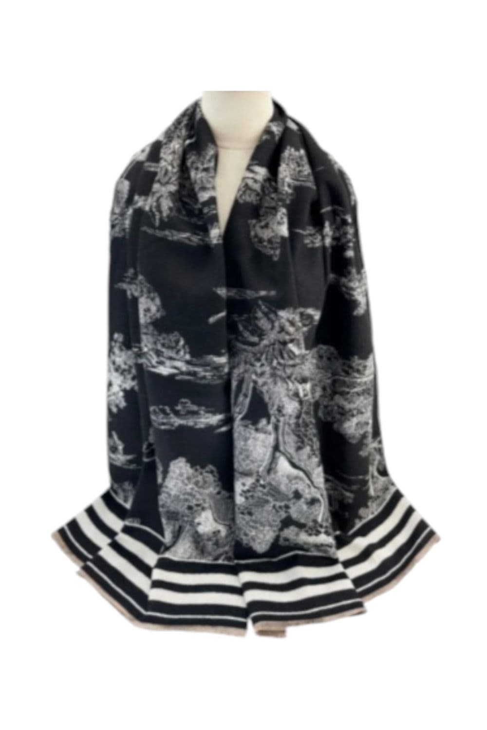 Wool Textured Trees Print Scarf
