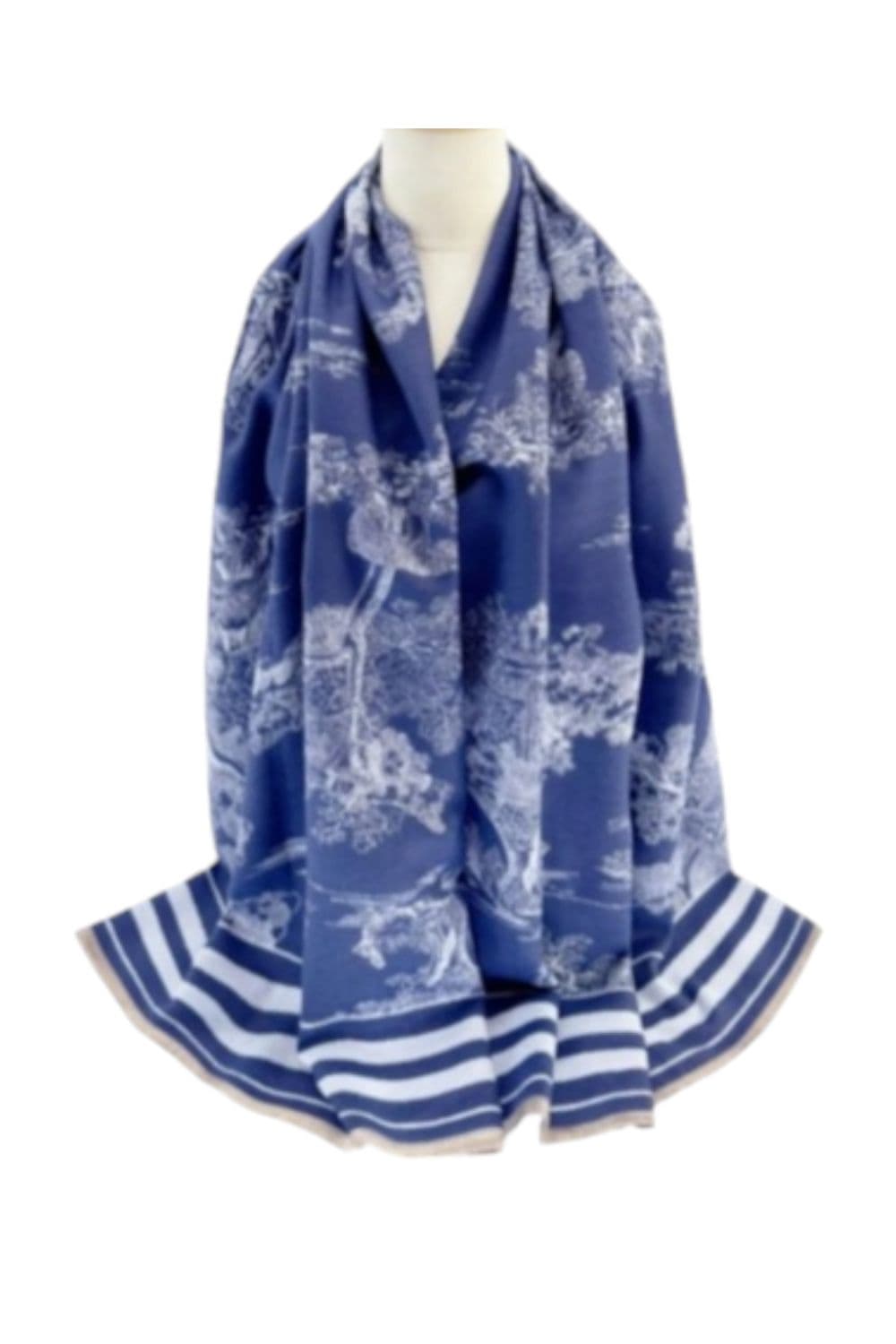 Wool Textured Trees Print Scarf