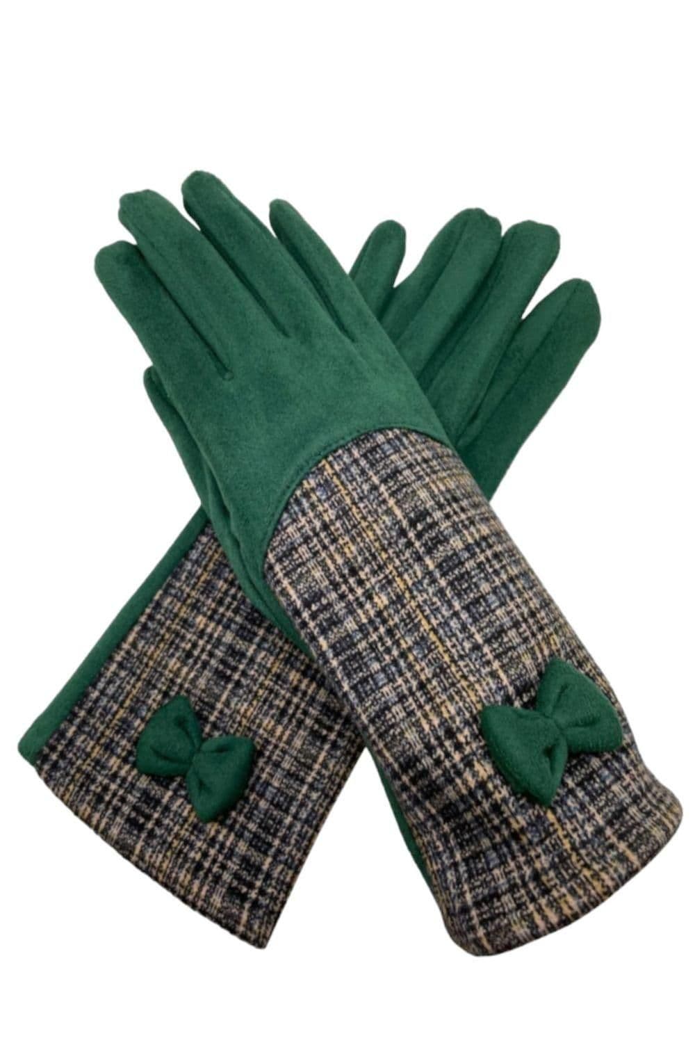 Plaid & Bow Detail Glove