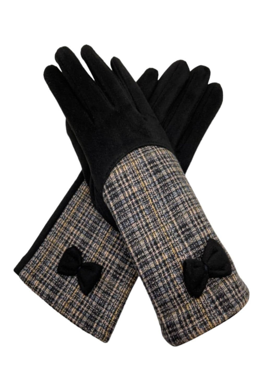 Plaid & Bow Detail Glove