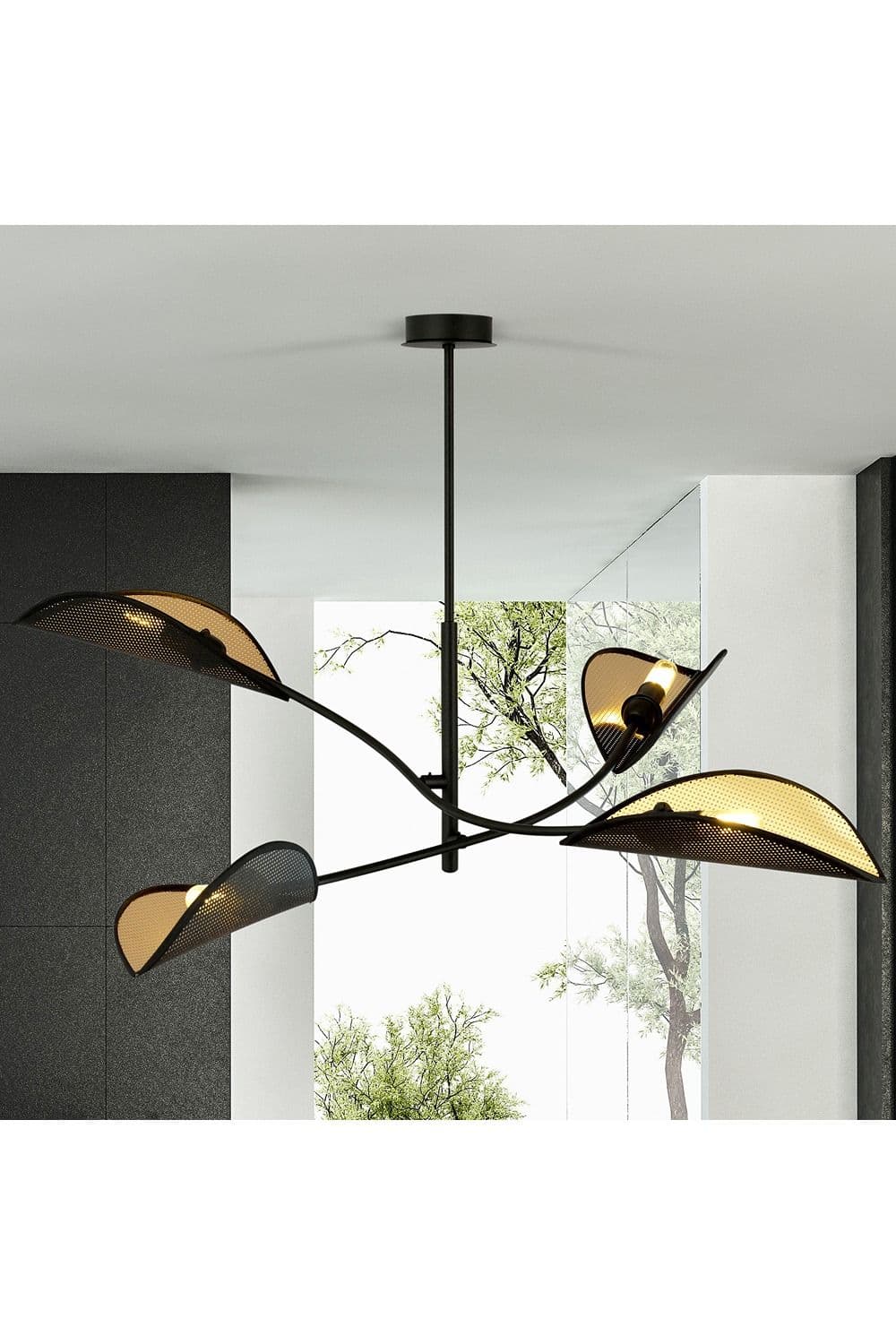 CGC Lighting Lotus 4 Black /Gold Ceiling Lamp Light