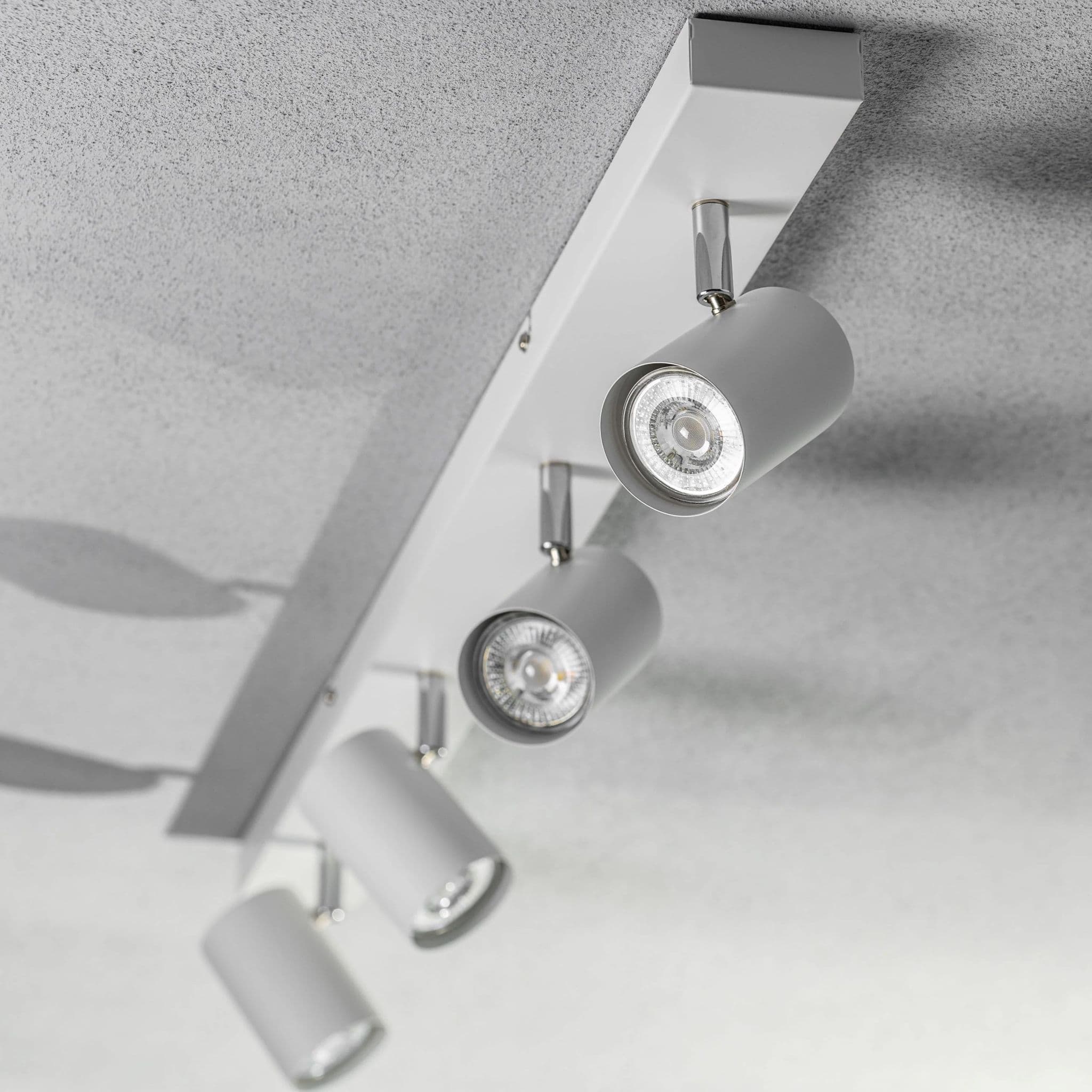 'Veneto' White GU10 Ceiling Spotlight Four Head Adjustable Bar Light