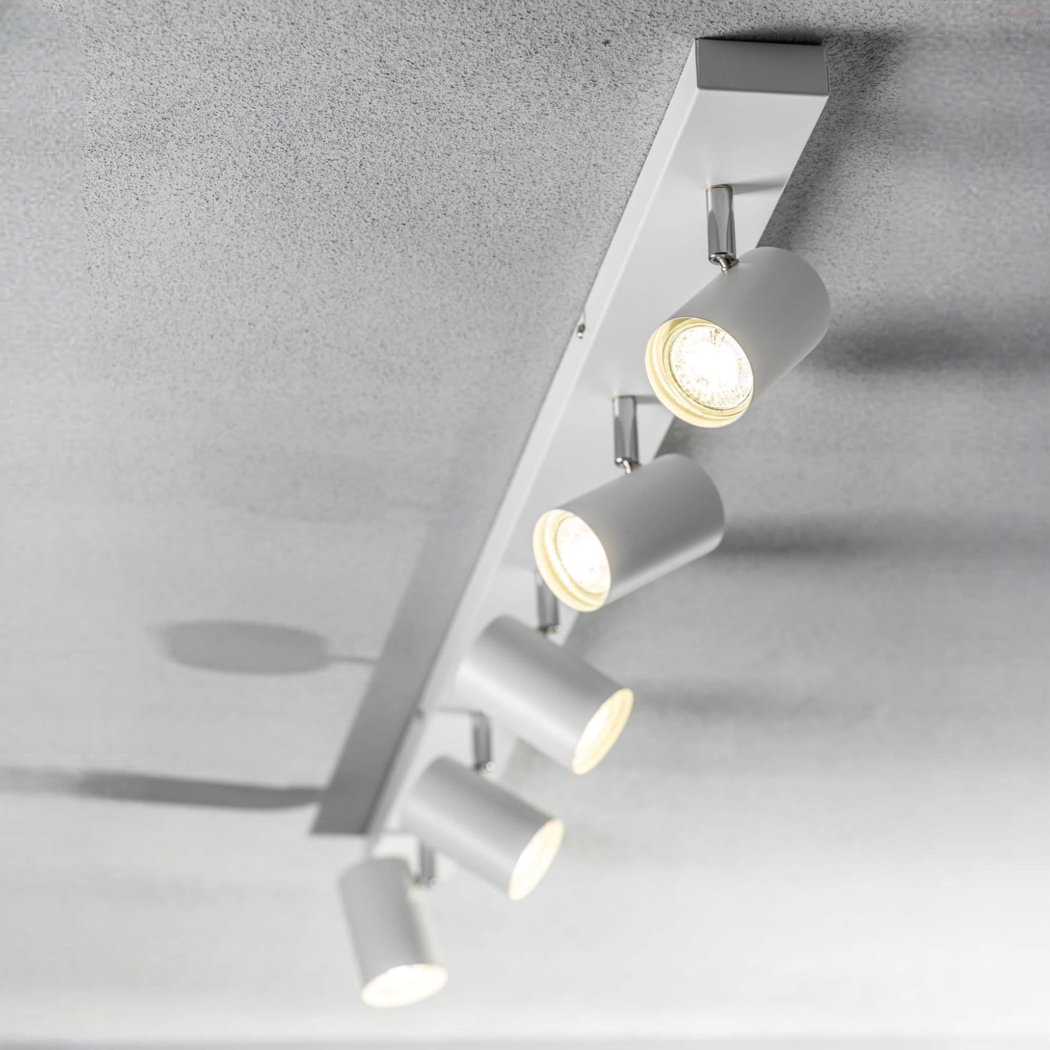 'Veneto' White GU10 Ceiling Spotlight Five Head Adjustable Bar Light