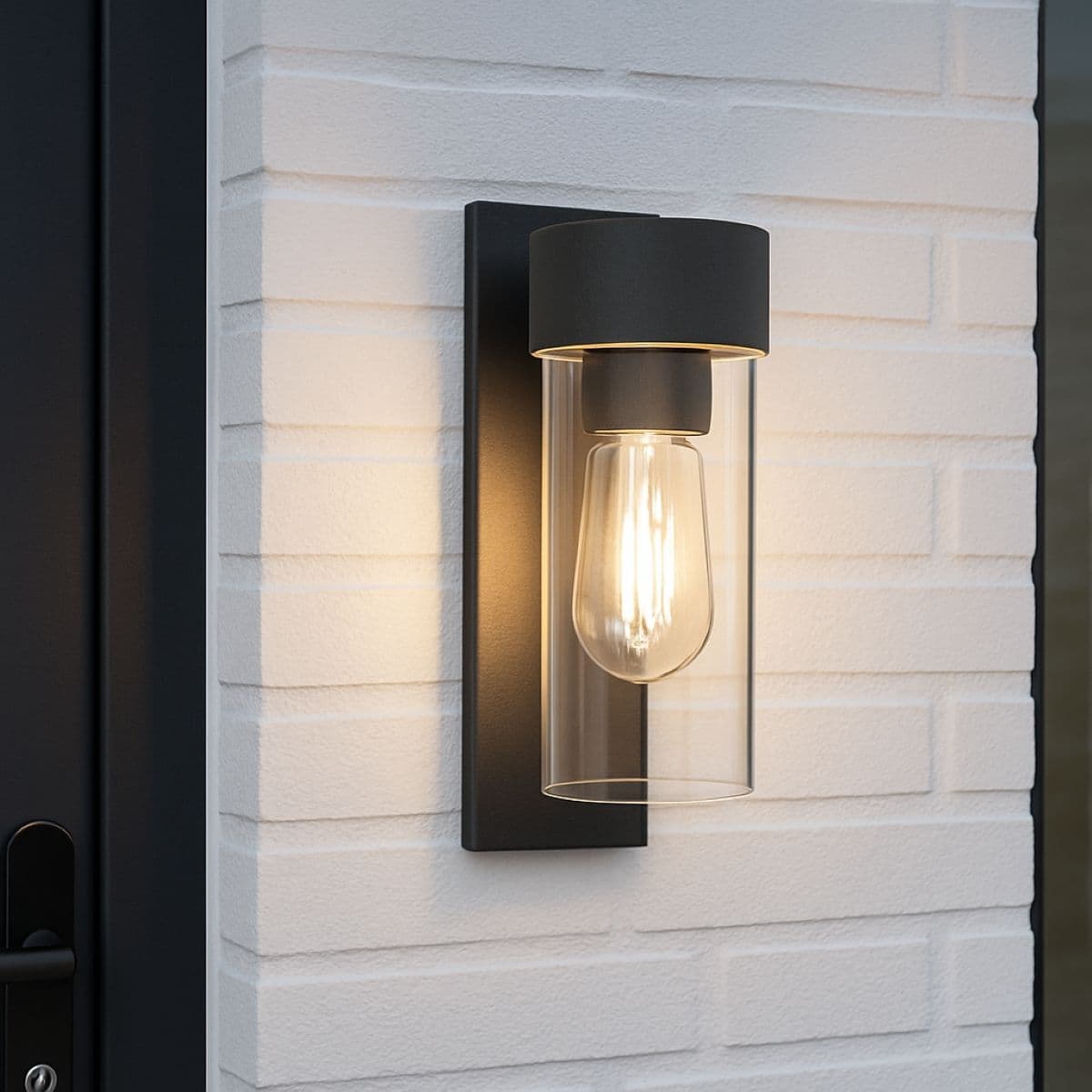 'Erin'  Anthracite Grey E27 Outdoor Wall Light Lantern Clear Diffuser IP54