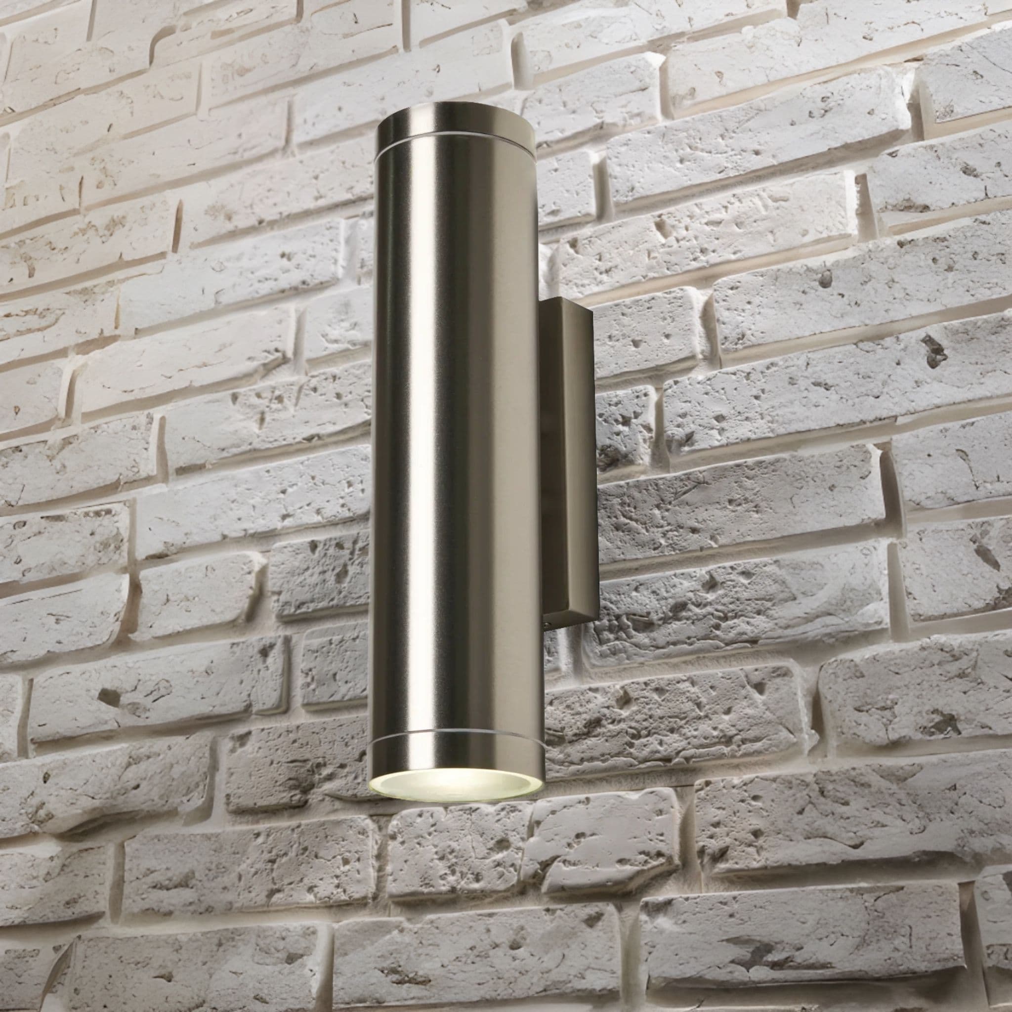 'Lucas' Stainless Steel Extra Long GU10 Double Up and Down Outdoor Wall Light Spotlight IP44