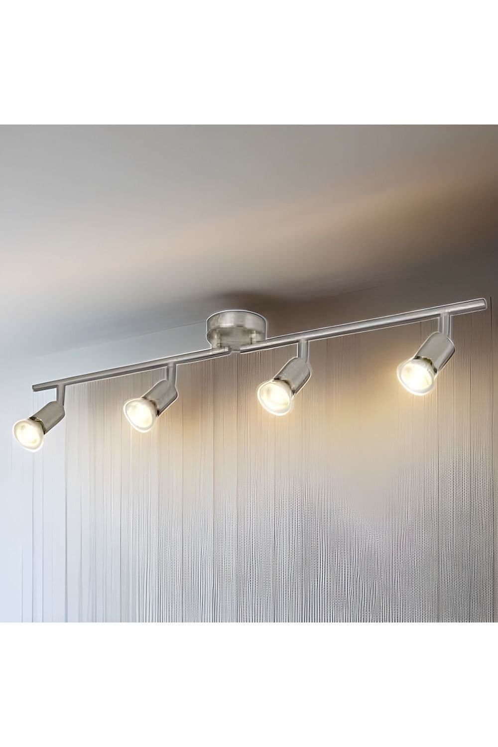 'Kendal'  Satin Silver Four Head Ceiling Spot Bar Light