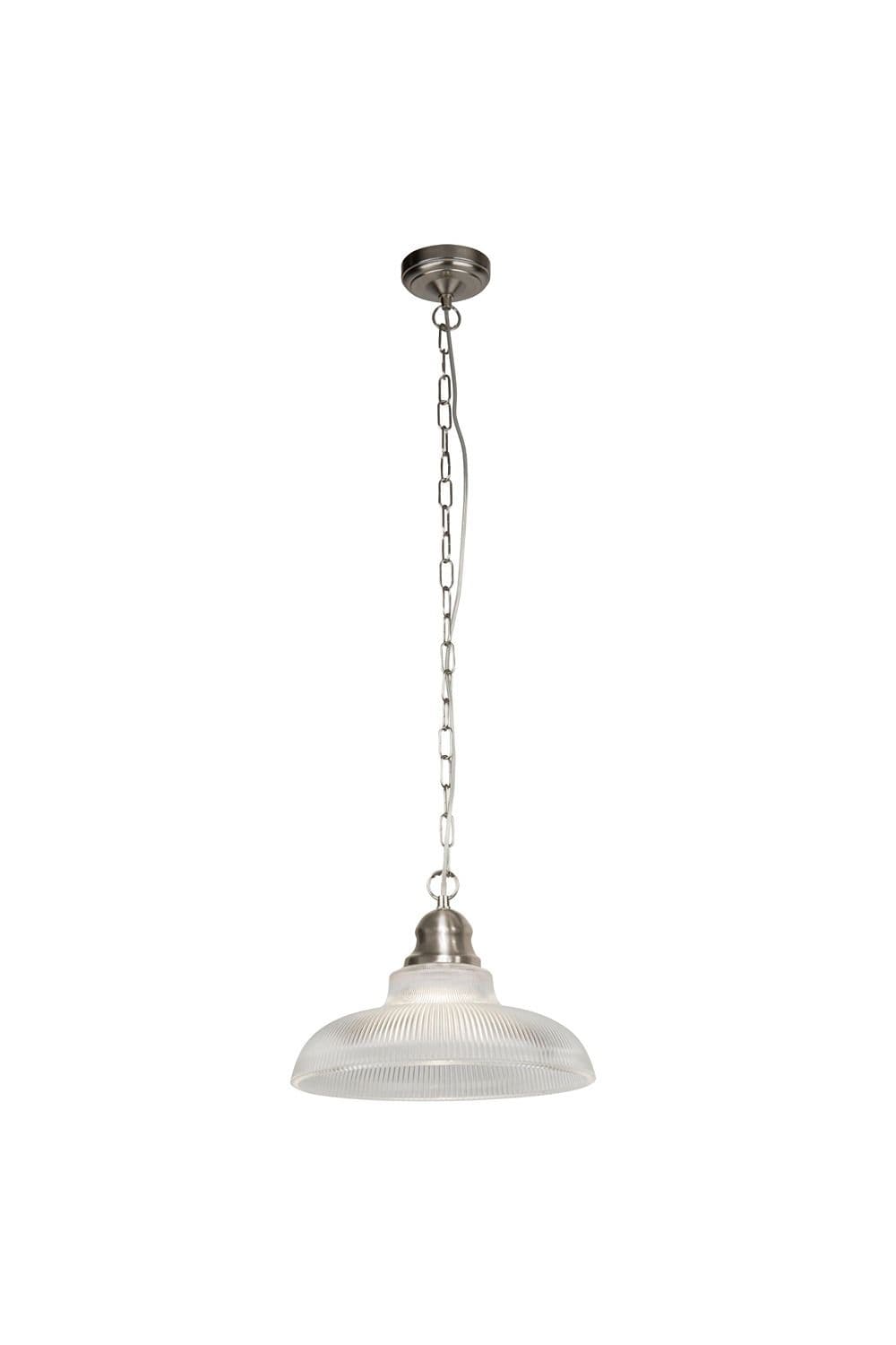 'Bist' Glass Bistro Adjustable Ceiling Light - Satin Silver