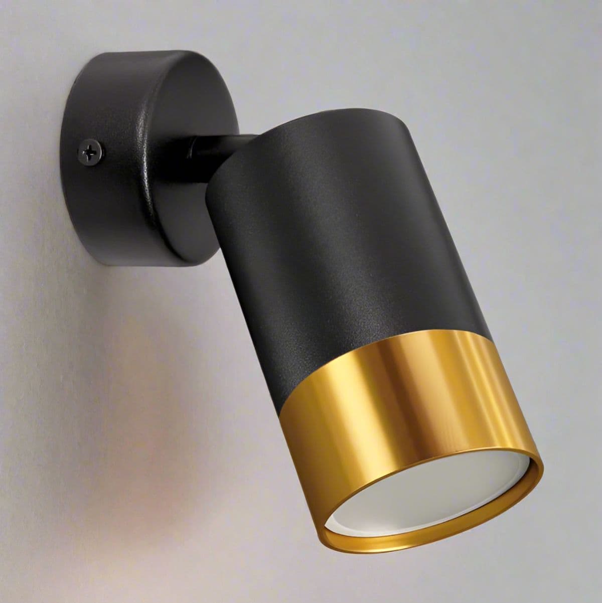 'Puzon' Black GU10 Adjustable Surface Ceiling Downlight Flush Spot light with Gold Bezel
