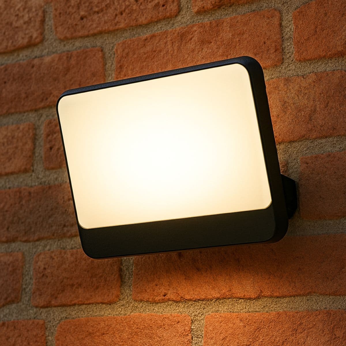 'Parry' 50W LED Floodlight Black Body with Full Front White Opal Diffuser 4500lm 4000k
