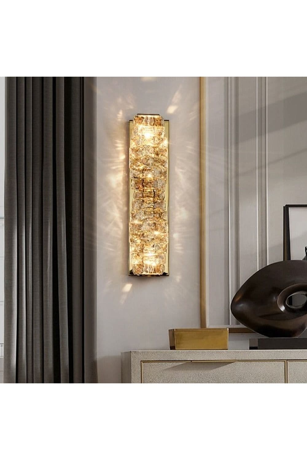 'Regency' Gold and Crystal Wall Light Built in LED 3 Colour Switchable 3000k / 4000k / 6000k