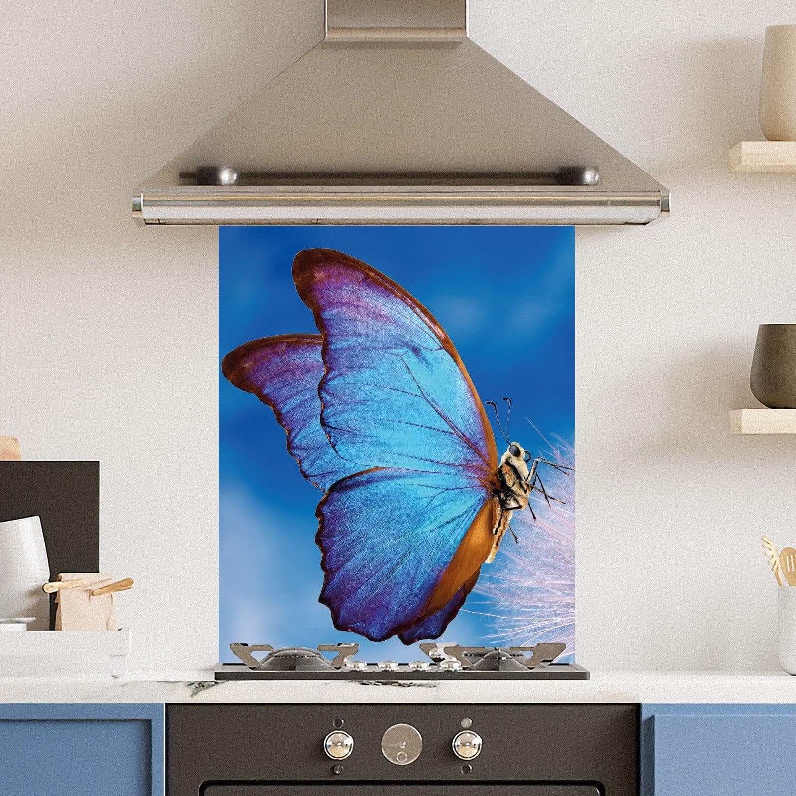 Premium 60cm x 75cm 6mm Glass Butterfly Kitchen Splashback Various Sizes Toughened 60 cm
