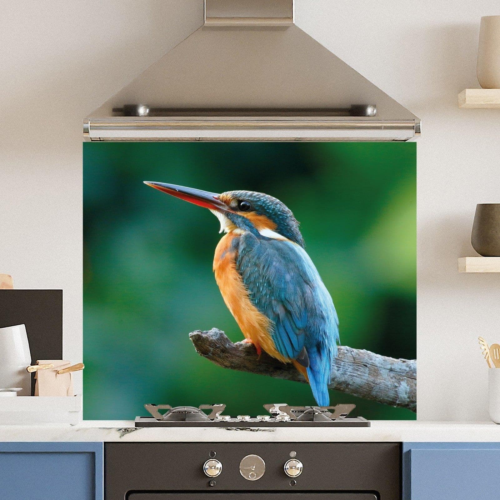 Premium 90cm x 75cm 6mm Glass Kingfisher Kitchen Splashback Various Sizes Toughened 90 cm