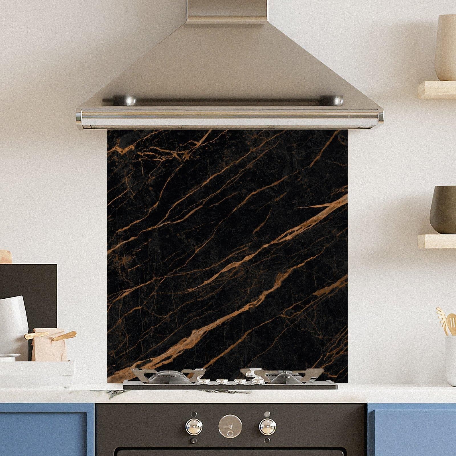 Premium 70cm x 75cm 6mm Gold Marble Glass Kitchen Splashback Various Sizes Toughened 70 cm