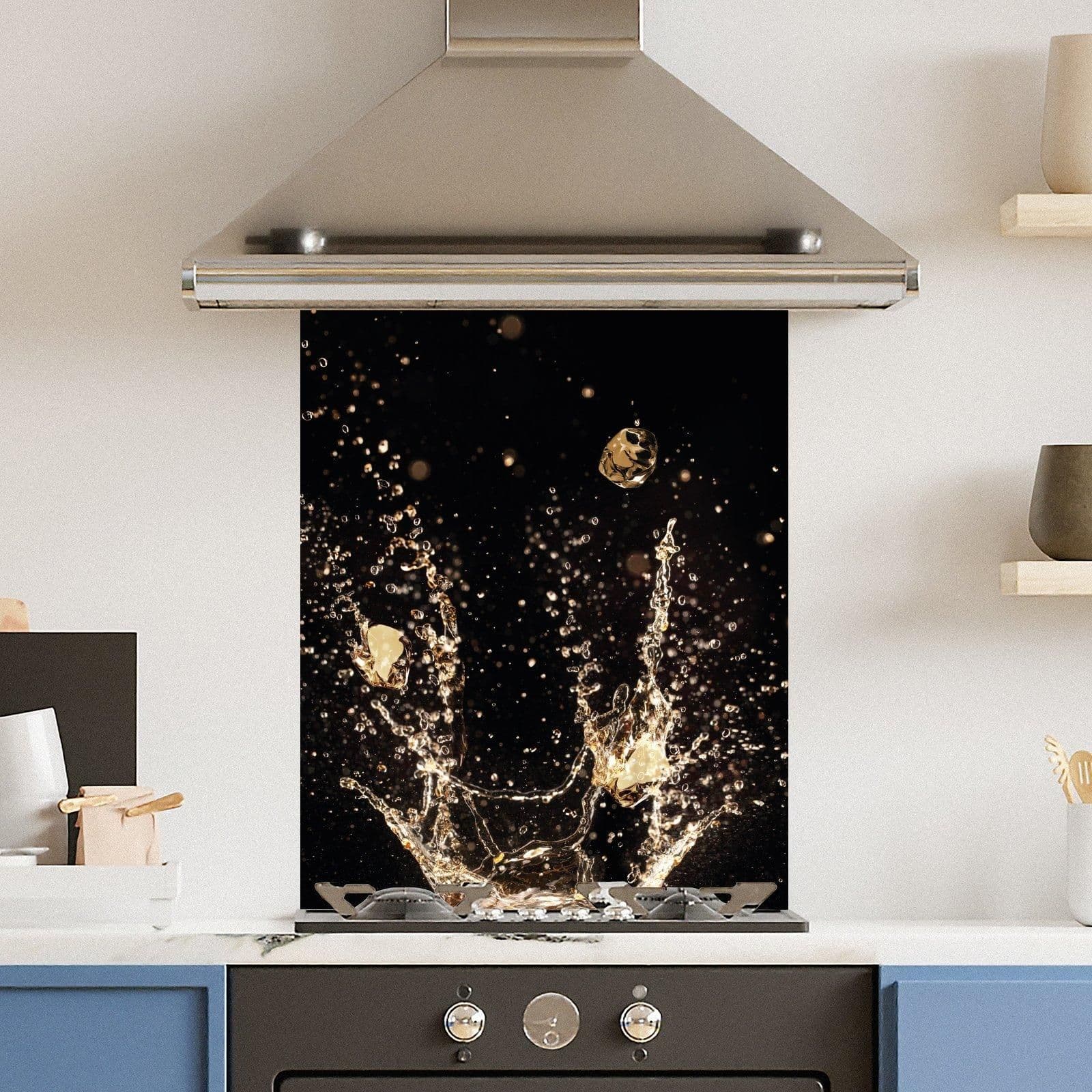 Premium 60cm x 75cm 6mm Champagne Splash Kitchen Splashback Various Sizes Toughened 60 cm