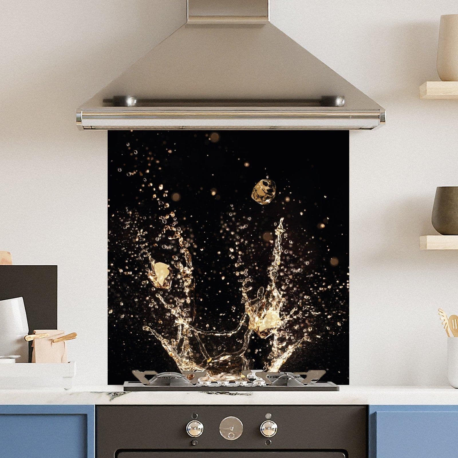 Premium 70cm x 75cm 6mm Champagne Splash Kitchen Splashback Various Sizes Toughened 70 cm