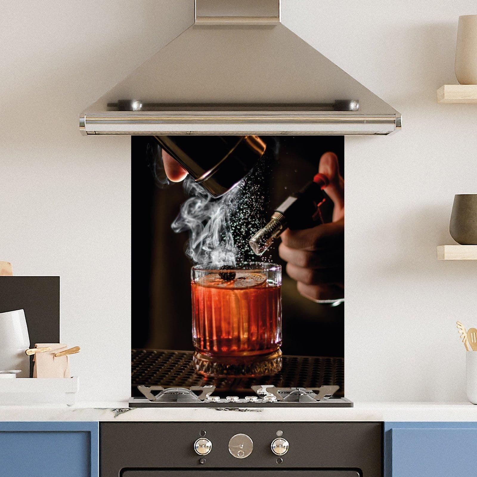 Premium 60cm x 75cm 6mm Whiskey Cocktail Kitchen Splashback Various Sizes Toughened 60 cm