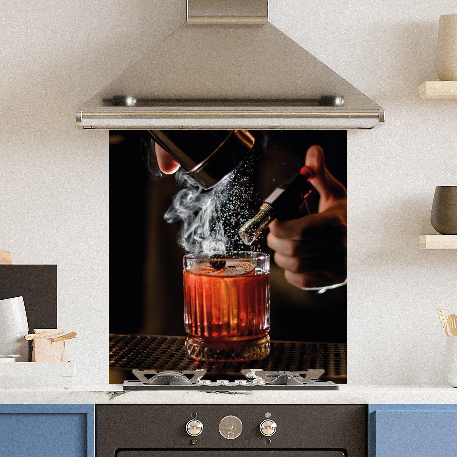 Premium 70cm x 75cm 6mm Whiskey Cocktail Kitchen Splashback Various Sizes Toughened 70 cm
