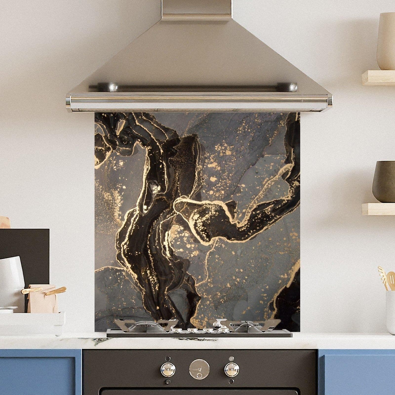 Premium 70cm x 75cm 6mm Glass Marble Kitchen Splashback Various Sizes Toughened 70 cm