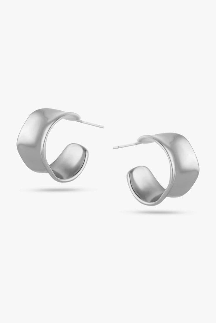 Eos Silver Irregular Hoop Earrings