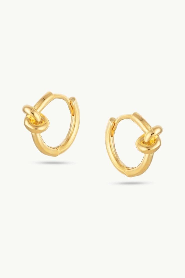 Luna Mini Gold Knotted Hoop Earrings