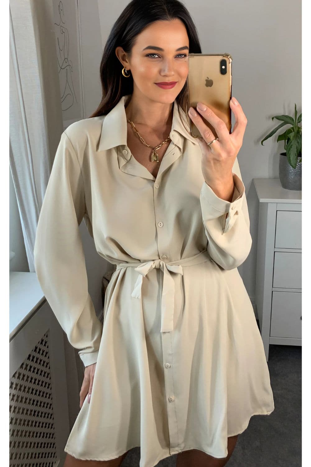 Oversized Belt Detailed Tunic Long Sleeves