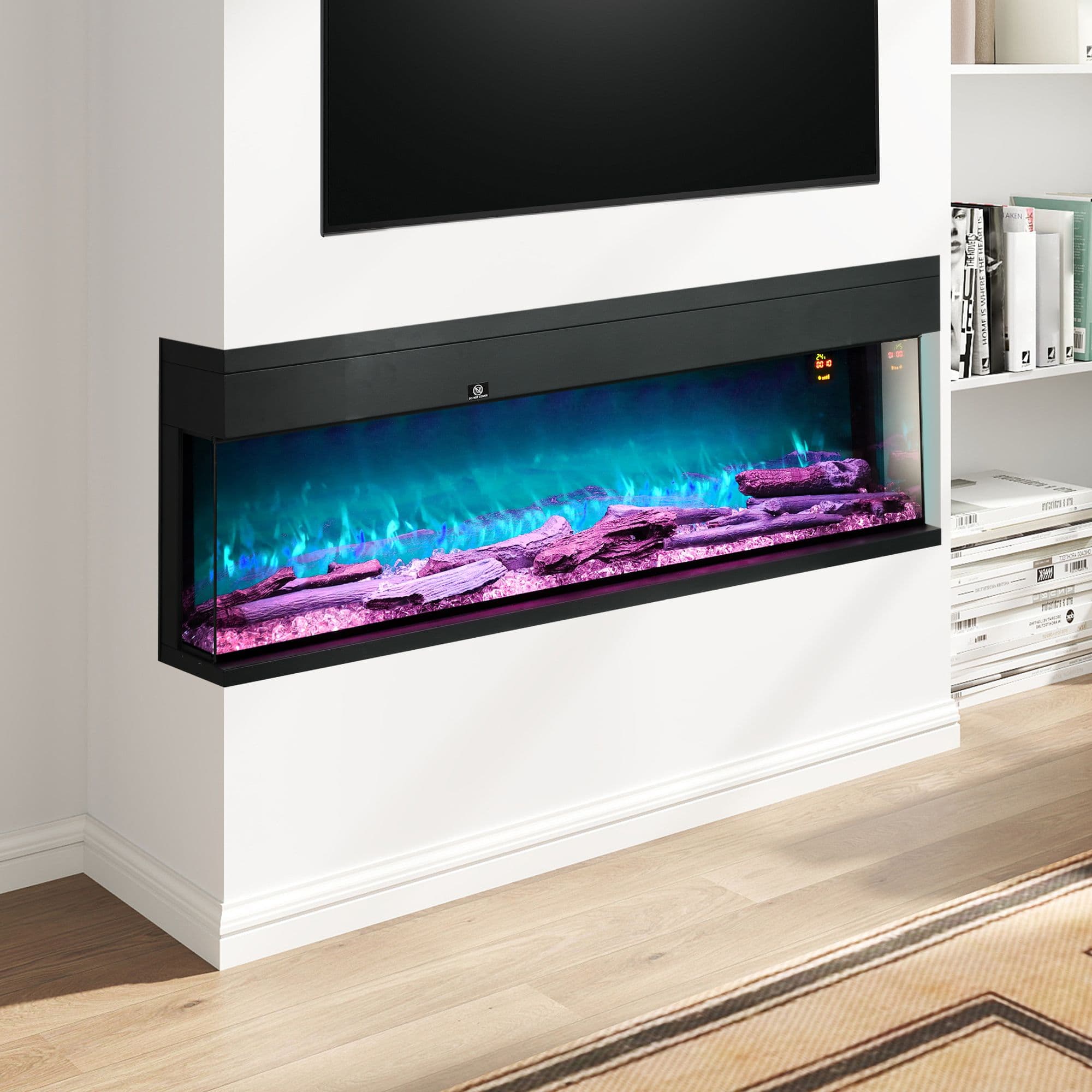 152.4cm Electric Fireplace Recessed, Insert, Wall Mount, Freestanding